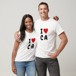 Camiseta Me encanta C A   personalizado de texto corazón CA