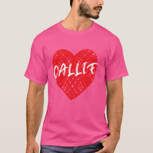Camiseta Me encanta Callie Red Heart Mi nombre es Callie Fi