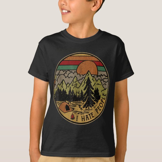 Camiseta Me encanta Camping I Hate People Outdoor Funny Vin (Anverso)