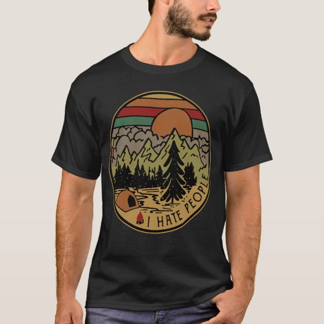 Camiseta Me encanta Camping I Hate People Outdoor Funny Vin (Anverso)