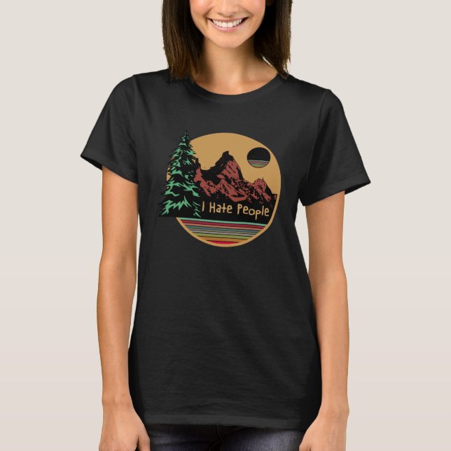 Camiseta Me Encanta Camping Odio A La Gente Al Aire Libre (Anverso)