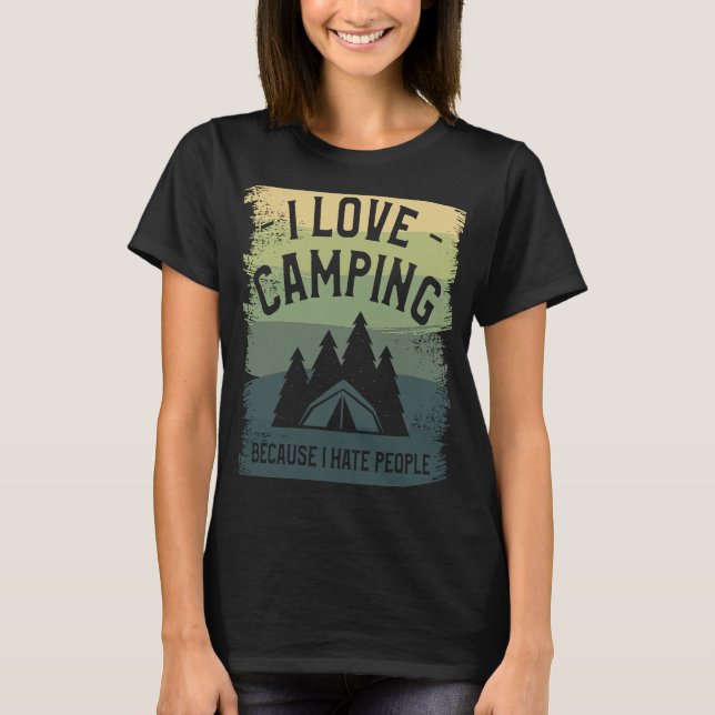 Camiseta Me Encanta Camping Porque Odio La Cam De Bushcraft (Anverso)
