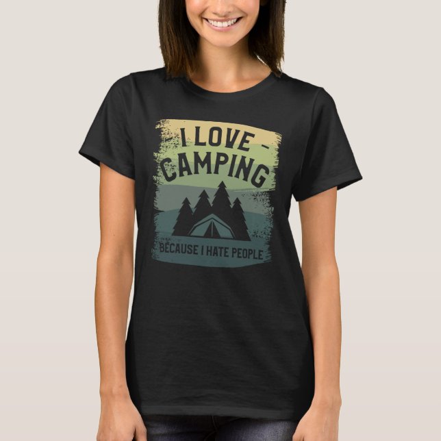 Camiseta Me Encanta Camping Porque Odio La Cam De Bushcraft (Anverso)