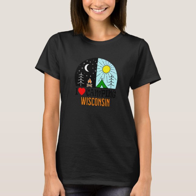 Camiseta Me encanta Camping Wisconsin América Naturaleza al (Anverso)