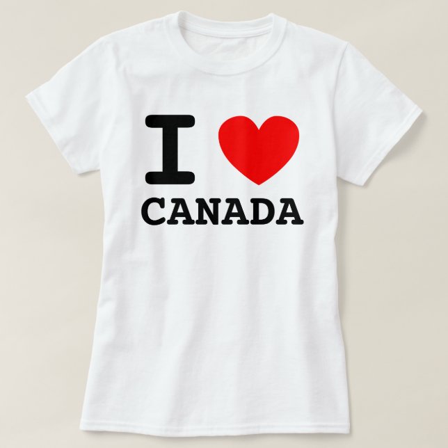 Camiseta Me Encanta Canadá (Diseño del anverso)