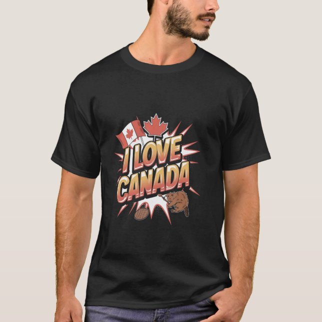 Camiseta Me encanta Canadá Canadiense (Anverso)