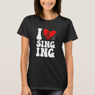 Camiseta Me encanta cantar a Karaoke Singer entrenador de v