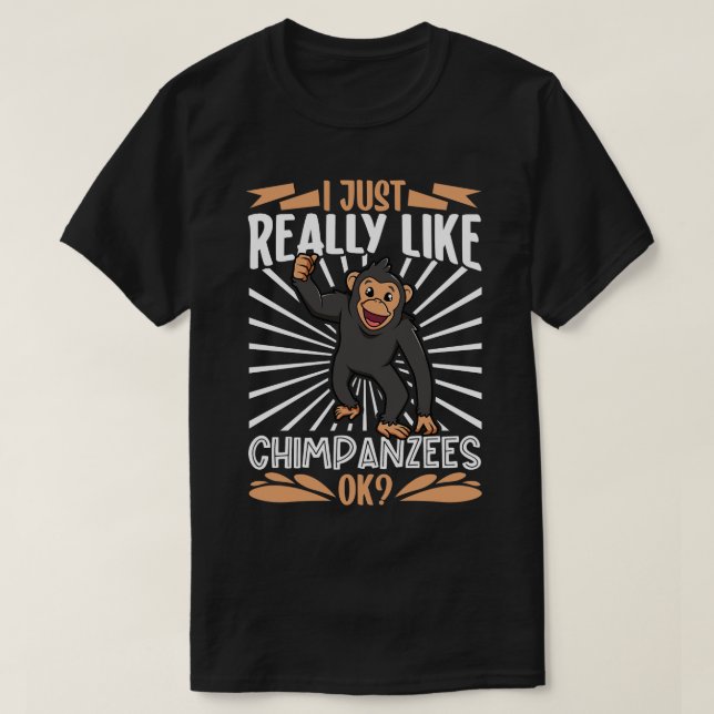 Camiseta Me encanta Chimpanzees Chimpanzee (Diseño del anverso)