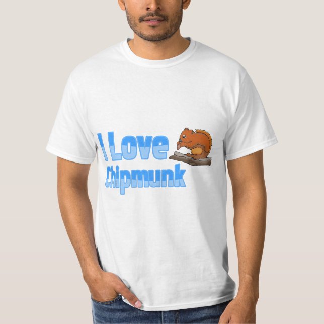 Camiseta Me encanta Chipmunk Blue Color Texto Marrón Chipmu (Anverso)