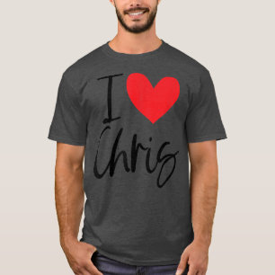 Camiseta Me encanta Chris Name Heart Personalized Men BFF F