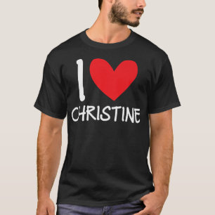 Camiseta Me encanta Christine Name Chica personalizada Woma