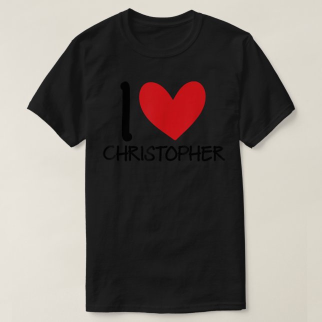 Camiseta Me encanta Christopher Name Personalidades Guy BFF (Diseño del anverso)