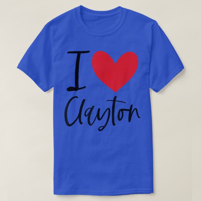 Camiseta Me encanta Clayton Name Heart Personalized Men BFF (Diseño del anverso)