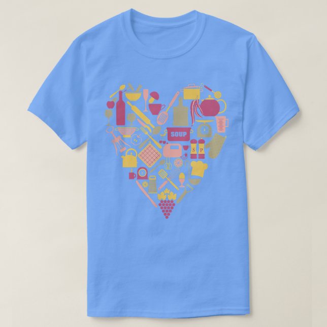 Camiseta Me encanta cocinar el corazón (Diseño del anverso)
