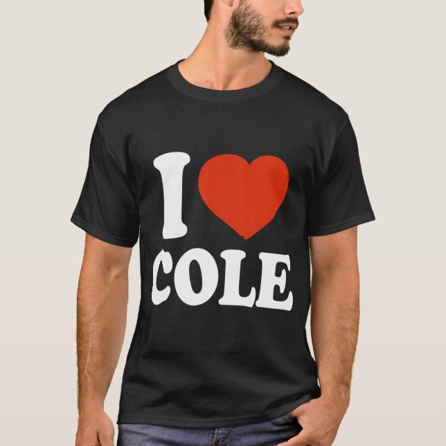 Camiseta Me encanta Cole I Heart Cole Red Heart Valentine (Anverso)