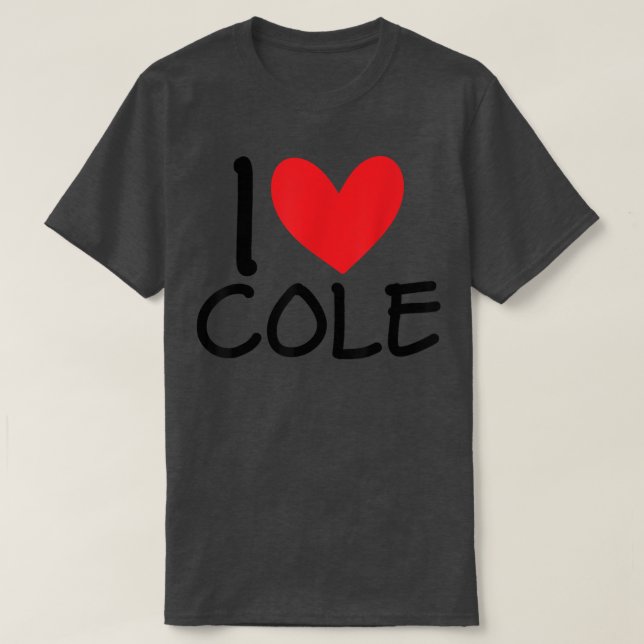Camiseta Me Encanta Cole Name Heart Personalized Men BFF (Diseño del anverso)
