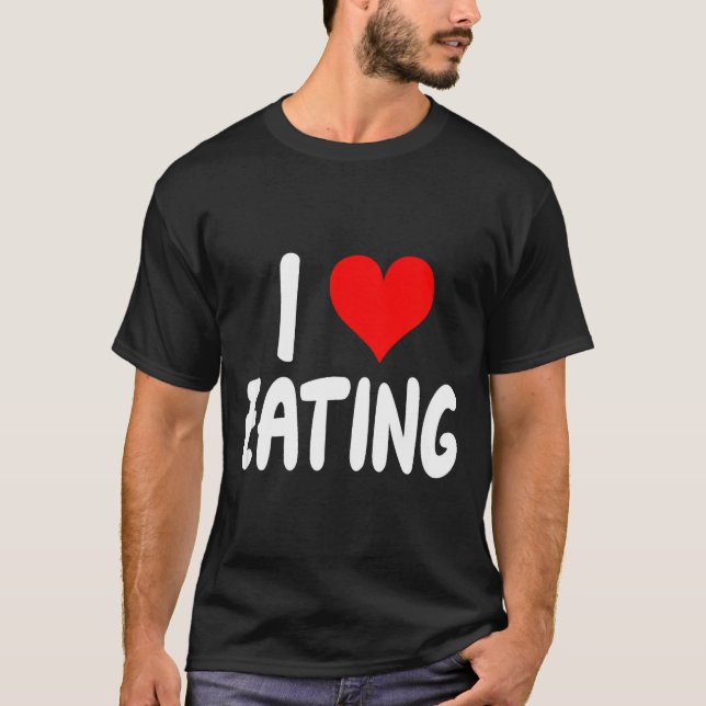 Camiseta Me encanta comer comida - Corazón -  (Anverso)