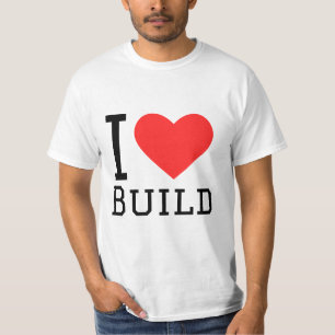 Camiseta Me encanta construir pegatina cuadrado
