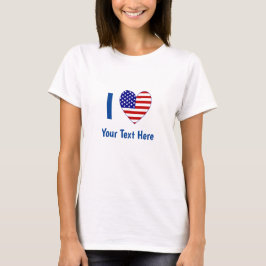 Camiseta Me encanta (Corazón de la bandera de EE. UU.) tu t