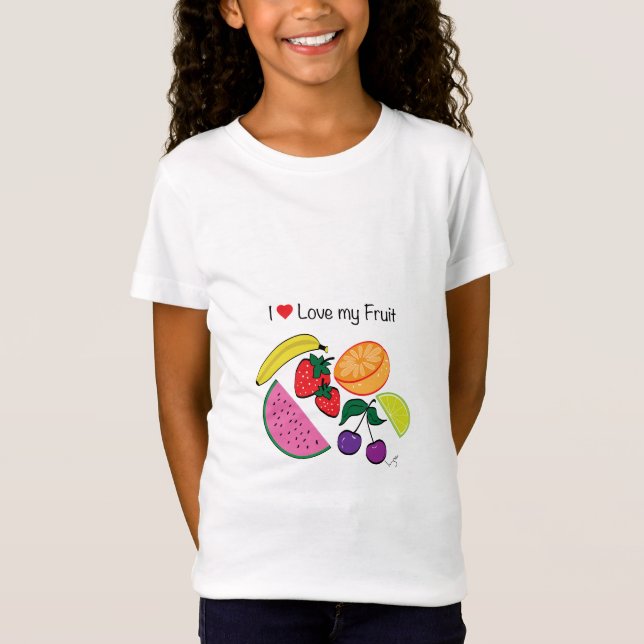 Camiseta Me Encanta (Corazón) Mi Fruta... (Anverso)