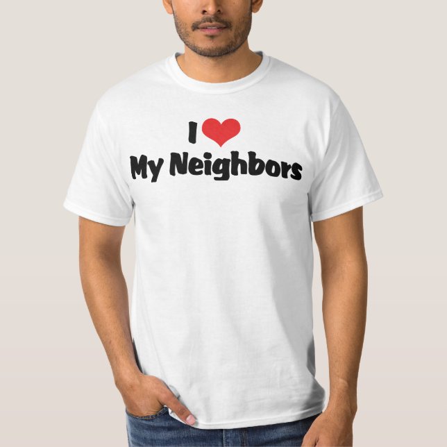 Camiseta Me Encanta Corazón Rojo Mis Vecinos (Anverso)