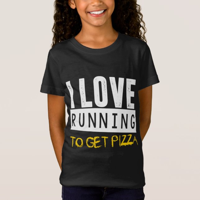 Camiseta Me encanta correr para conseguir pizza (Anverso)