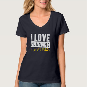 Camiseta Me encanta correr para conseguir pizza