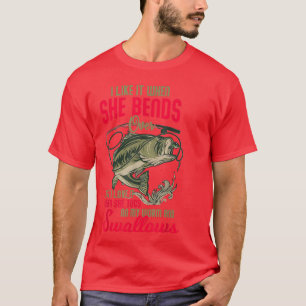 Camiseta Me Encanta Cuando Se Dobla Por La Pesca Graciosa18
