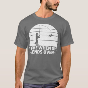 Camiseta Me encanta cuando se dobla sobre la pesca divertid