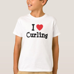 Camiseta Me encanta Curling personalizado corazón personal