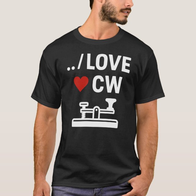 Camiseta Me Encanta CW Continua Waveform Morse Code Ham Rad (Anverso)