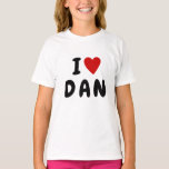 Camiseta Me encanta D A N | NOMBRE personalizado del corazó<br><div class="desc">Esta camisa se puede personalizar en cualquier lugar o artículo,  es decir,  C U P o Persona. M O M o bonito mucho de lo que te gusta y se ve genial.</div>