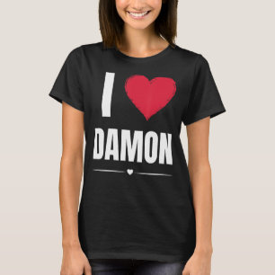 Camiseta Me encanta DAMON Nombre Corazón Rojo Funny Persona