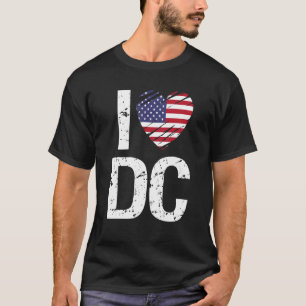 Camiseta Me Encanta Dc Con Bandera Estadounidense
