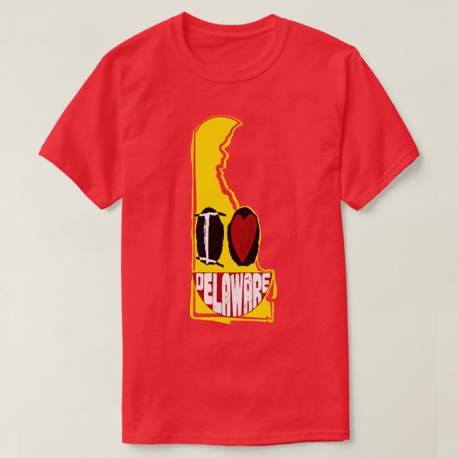 Camiseta Me Encanta Delaware Sonriendo Cara Feliz (Diseño del anverso)