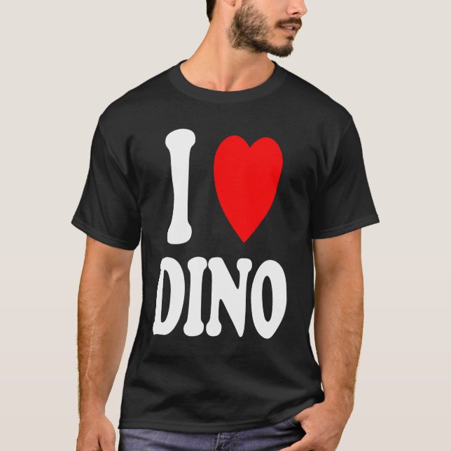 Camiseta Me Encanta Dino Cute Pareja Pareja Pareja Esposa (Anverso)