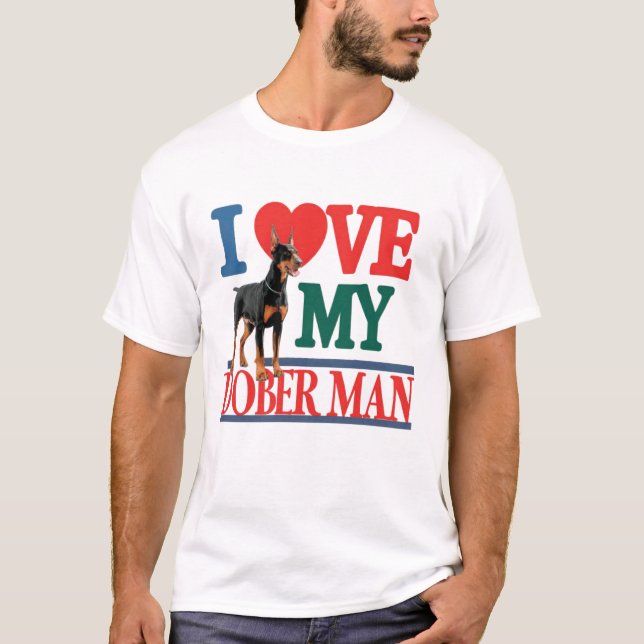 Camiseta Me encanta Doberman Dog (Anverso)