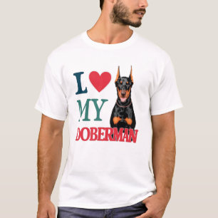 Camiseta Me encanta Doberman Dog