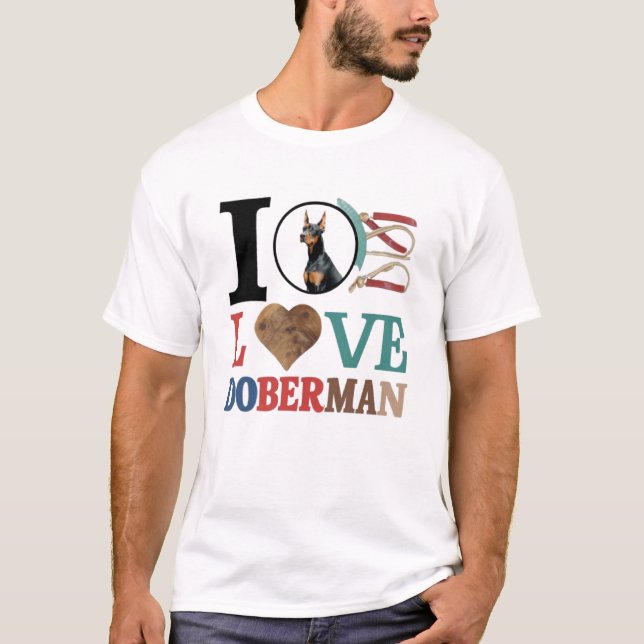 Camiseta Me encanta Doberman Dog (Anverso)