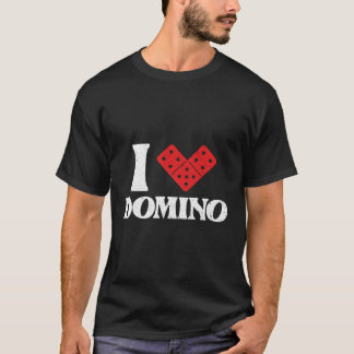Camiseta Me encanta Domino Dominoes Bones Domino Player