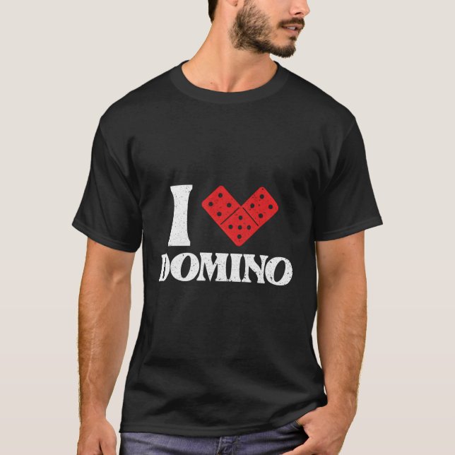 Camiseta Me encanta Domino Dominoes Bones Domino Player (Anverso)