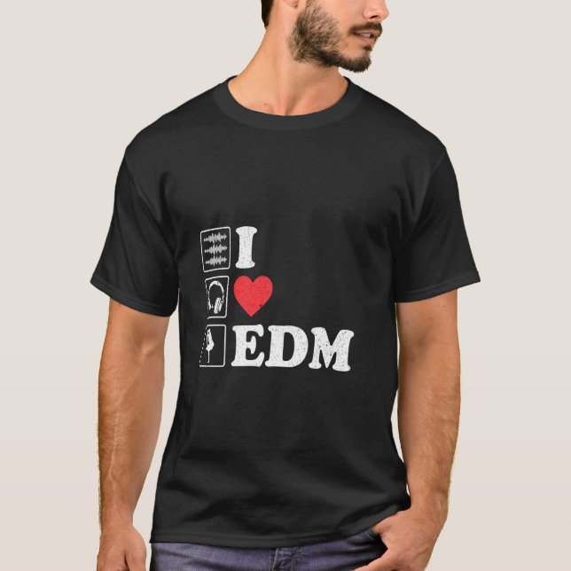 Camiseta Me Encanta Edm Para Fiestas Y Festivales Dj Heart (Anverso)