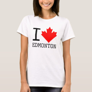 Camiseta Me encanta Edmonton, Alberta Canada Maple Leaf Wom