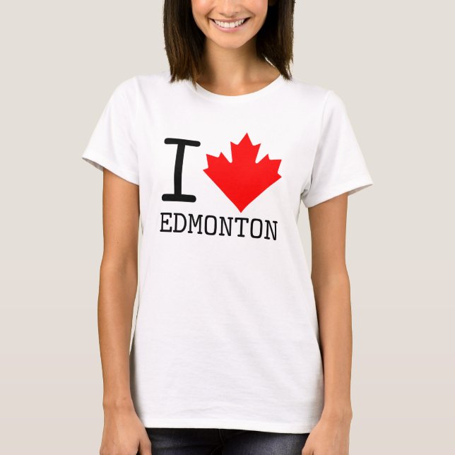 Camiseta Me encanta Edmonton, Alberta Canada Maple Leaf Wom (Anverso)
