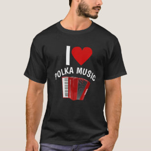 Camiseta Me encanta el acordeón musical de Polka