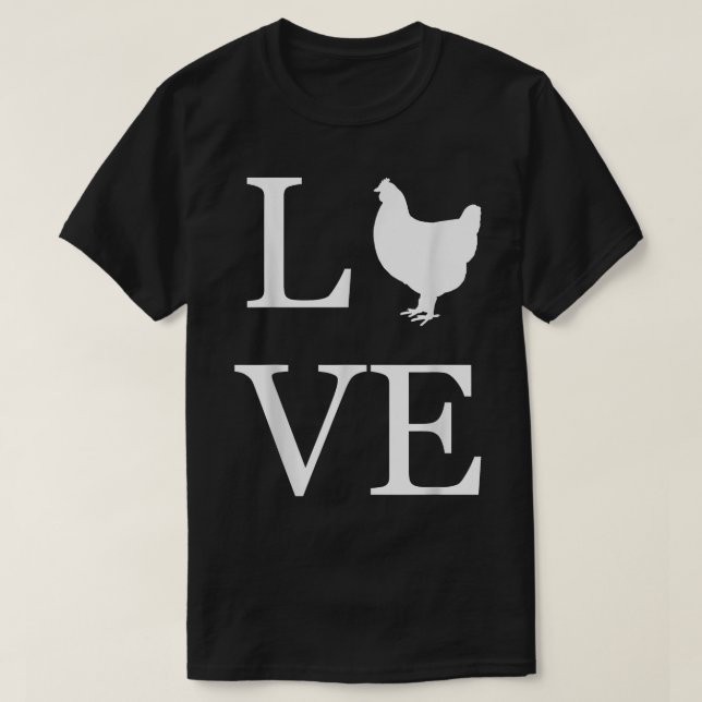 Camiseta Me encanta el agricultor de siluetas de pollo dueñ (Diseño del anverso)