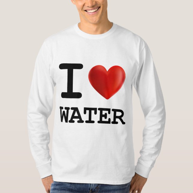 Camiseta Me encanta el agua beber bebida corazón (Anverso)