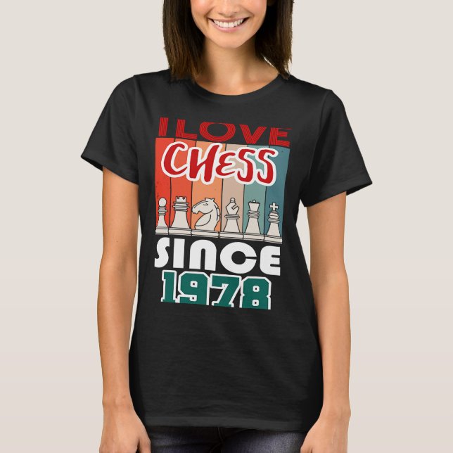 Camiseta Me encanta el ajedrez desde 1978 (Anverso)