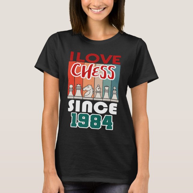 Camiseta Me encanta el ajedrez desde 1984 (Anverso)