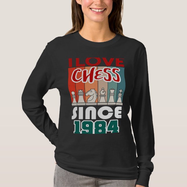 Camiseta Me encanta el ajedrez desde 1984 (Anverso)